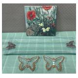 513 - FLORAL ART, BUTTERFLY DISHES (T375)