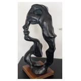 513 - KLARA SEVER BRONZE SCULPTURE W/ WOODEN BASE