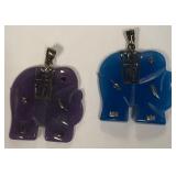 513 - LOT OF TWO ELEPHANT PENDANTS (S41)