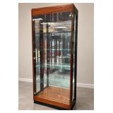 513 - TALL 2 DOOR GLASS LIGHTED CURIO CABINET -SM3