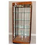 513 - TALL 2 DOOR GLASS LIGHTED CURIO CABINET -SM4