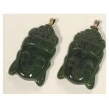 513 - PAIR OF BUDDHA HEAD PENDANTS (S39)
