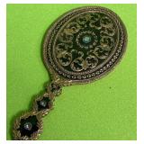513 - VINTAGE EMBELLISHED HAND MIRROR (T66)