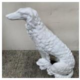 513 - WHITE CERAMIC DOG STATUETTE 30"T (N29)