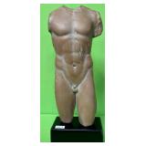 513 - ALVA STUDIOS 1955 MALE TORSO SCULPTURE 25"T