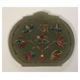 513 - VINTAGE JADE & GEMSTONE MEDALLION (S28)