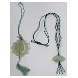 513 - TWO PIECES CARVED JADE TASSELS (S7)