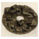 513 - VINTAGE CARVED STONE MEDALLION (S27)
