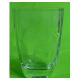 513 - CLEAR GLASS VASE W/ ETCHED DESIGN (T63)