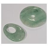513 - TWO PIECES CARVED JADE (S24)