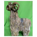 513 - GLAZED CERAMIC RAM SCULPTURE 18"T (F98)