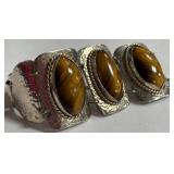 542 - STERLING SILVER & STONE BRACELET (D49)