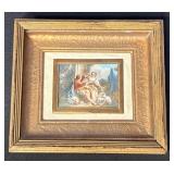 513 - VINTAGE MINIATURE ARTWORK FRAMED 7X8" (F6)