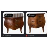 S2 - VINTAGE THREE-DRAWER SIDE TABLE (H57)