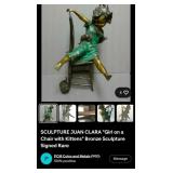 S2 - WHIMSICAL BRONZE GIRL SCULPTURE (L4)