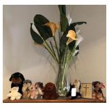 S2 - VASE WITH FAUX FLOWERS, COLLECTIBLES (R5)