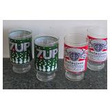 S2 - VINTAGE 7-UP & BUDWEISER GLASSES(G16)