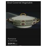 S2 - ORNATE FLORAL COVERED SERVING DISH (L31)