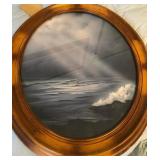 S2 - SEASCAPE ARTWORK IN ROUND FRAME (R23)