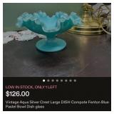 S2 - TWO VINTAGE ART GLASS FOOTED DISHES (L169)