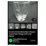 S2 - ELEGANT ETCHED GLASS VASE (K19)