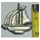 STERLING SILVER SAILBOAT BROCH 13.60GRS