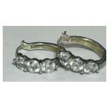 STERLING SILVER CZ EARRINGS 3.00GRS