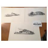 S2 - FOUR PIECES UNFRAMED ART PRINTS (H222)
