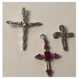 S2 - STERLING SILVER CROSS PENDANTS (H242)