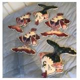 S2 - FIVE PIECES CERAMIC FISH WALL DECOR (R42)