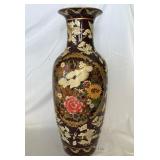 S2 - JAPANESE BLACK PORCELAIN VASE 24"T (L112)