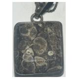 STERLING SILVER TURITELLA AGATE PEND/CHAIN 24.30GR