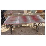 S2 - PLANK TABLE WITH WROUGHT IRON BASE