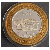 $10 - .999 FINE SILVER GAMING TOKEN (5)
