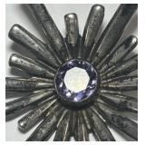 STERLING SILVER AMETHYST BROCH 14.90GRS