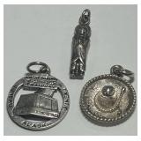 3 STERLING SILVER PENDANTS 7.70GRS