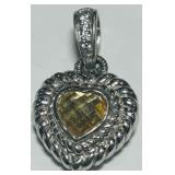 STERLING SILVER  JUDITH RIPKA CITRINE PEND. 6.6GRS