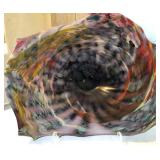 S2 - VINTAGE ART GLASS DISH WITH LUCITE STAND (L67