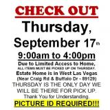 AUCTION PICK UP DAY & HOURS