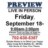 PREVIEW LIVE IN PERSON - Friday, September 18th