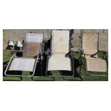 J2 - THREE PATIO/ POOLSIDE CHAISE LOUNGE CHAIRS