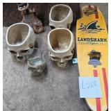 J2 - SKULL CUPS, SHOT GLASS, LANDSHARK OPENER