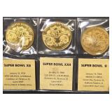 J2 - SUPER BOWL XII, XXI, II COMMEMORATIVE COINS (