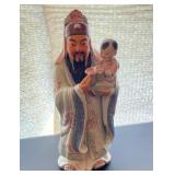 J2 - VINTAGE CERAMIC CHINESE DEITY FIGURINE (F73)