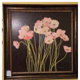J2 - FRAMED FLORAL ART 42"SQ (K21)