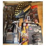 J2 - SOUVENIR FOOTBALLM, STOCKCAR RACERS, BBQ SET