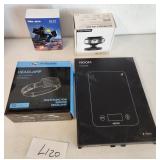 J2 - STEREO EARBUDS, CAR PHONE HOLDER, HEADLAMP