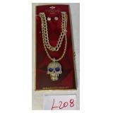 J2 - SKULL NECKLACE & EARRINGS SET (L208)