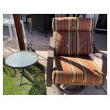 J2 - PATIO CHAIR WITH CUSHION, SIDE TABLE (Y114)