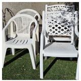 J2 - FOUR WHITE PATIO CHAIRS (G25)